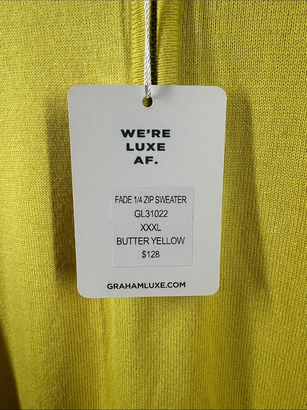 Graham Luxe  Lightweight Zip Sweater in Bright Yellow - Picture 4 of 5